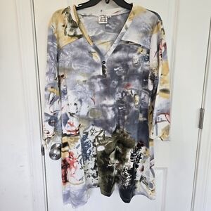 Parsley & Sage Multicolor Abstract Print Women's Top Size Large